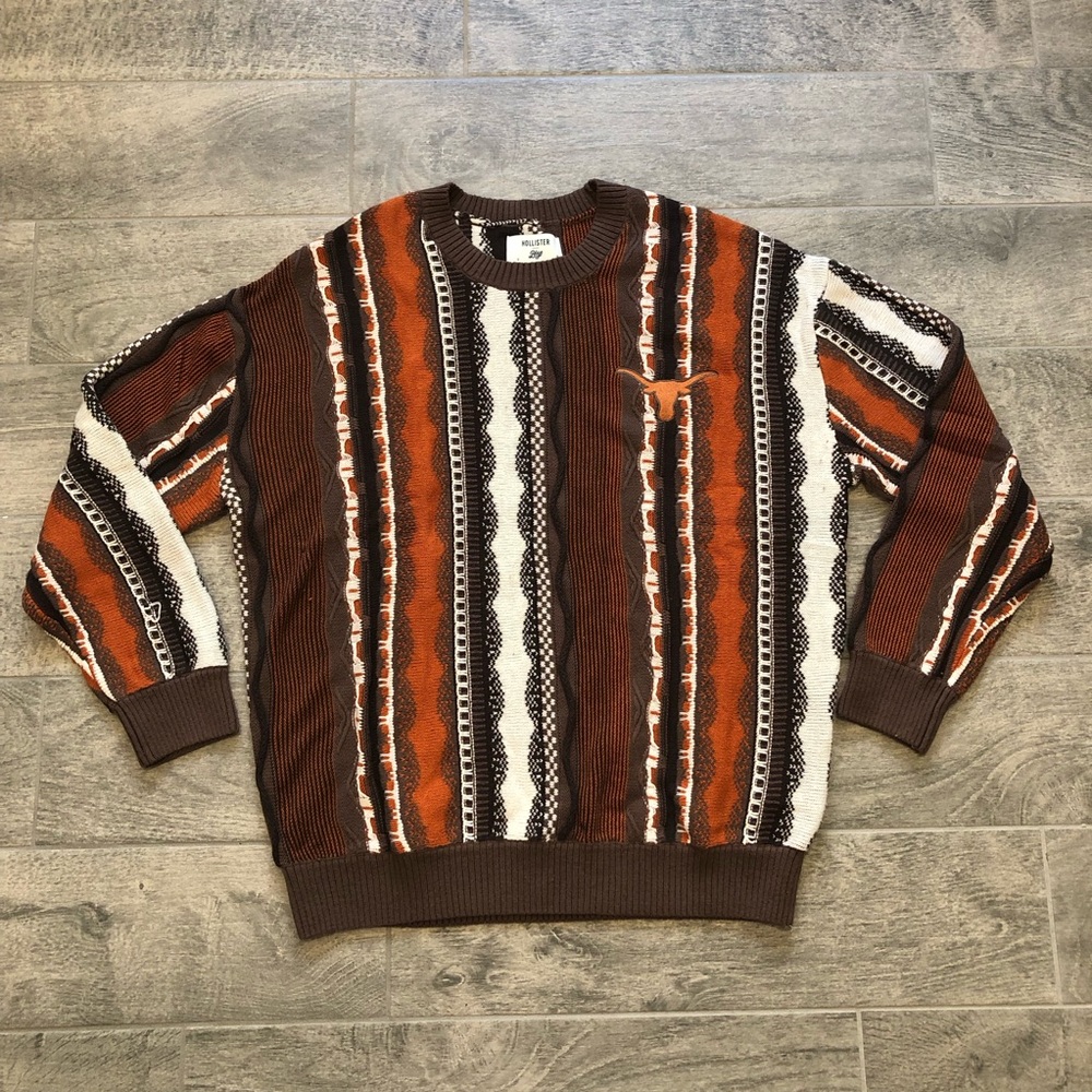 Hollister University of Texas Longhorns Sweater Coogi Style Winter Unisex Sizes